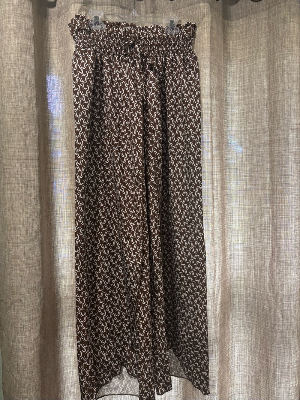 SHEIN Brown Printed Wide Leg Pants